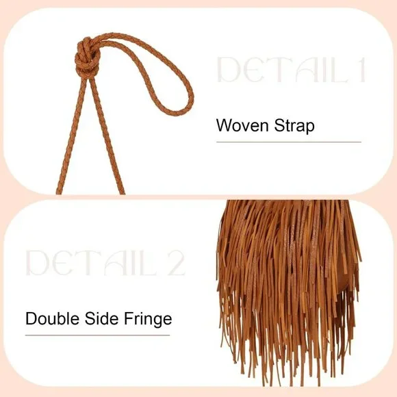 Brand New Bag  11x11 Brown Fringe Western Purse - Picture 2 of 6